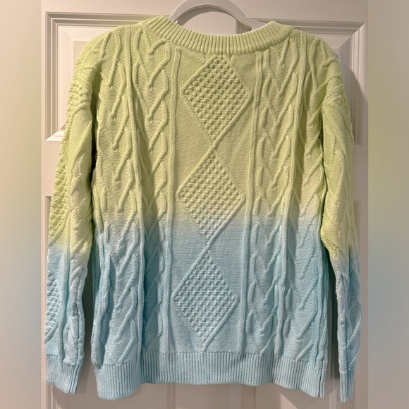 525 America NWT Ombré Cable Knit Crewneck Sweater - Picture 2 of 6